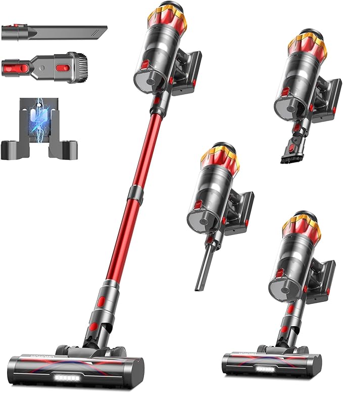 Cordless Vacuum Cleaner, 650W 55KPa 70Mins Vacuum Cleaners