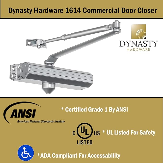 Dynasty Hardware Door Closer, Grade 1 Heavy Duty Commercial Hydraulic Closer