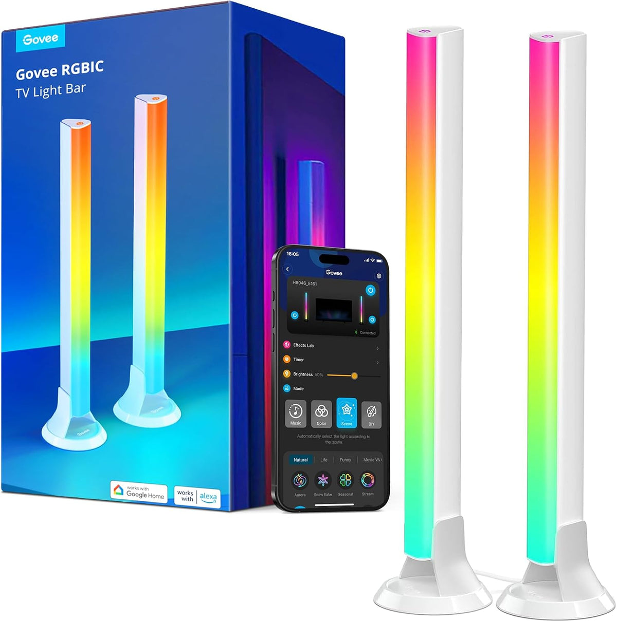Govee RGBIC Light Bars, 15 Inches WiFi TV Backlight Suitable