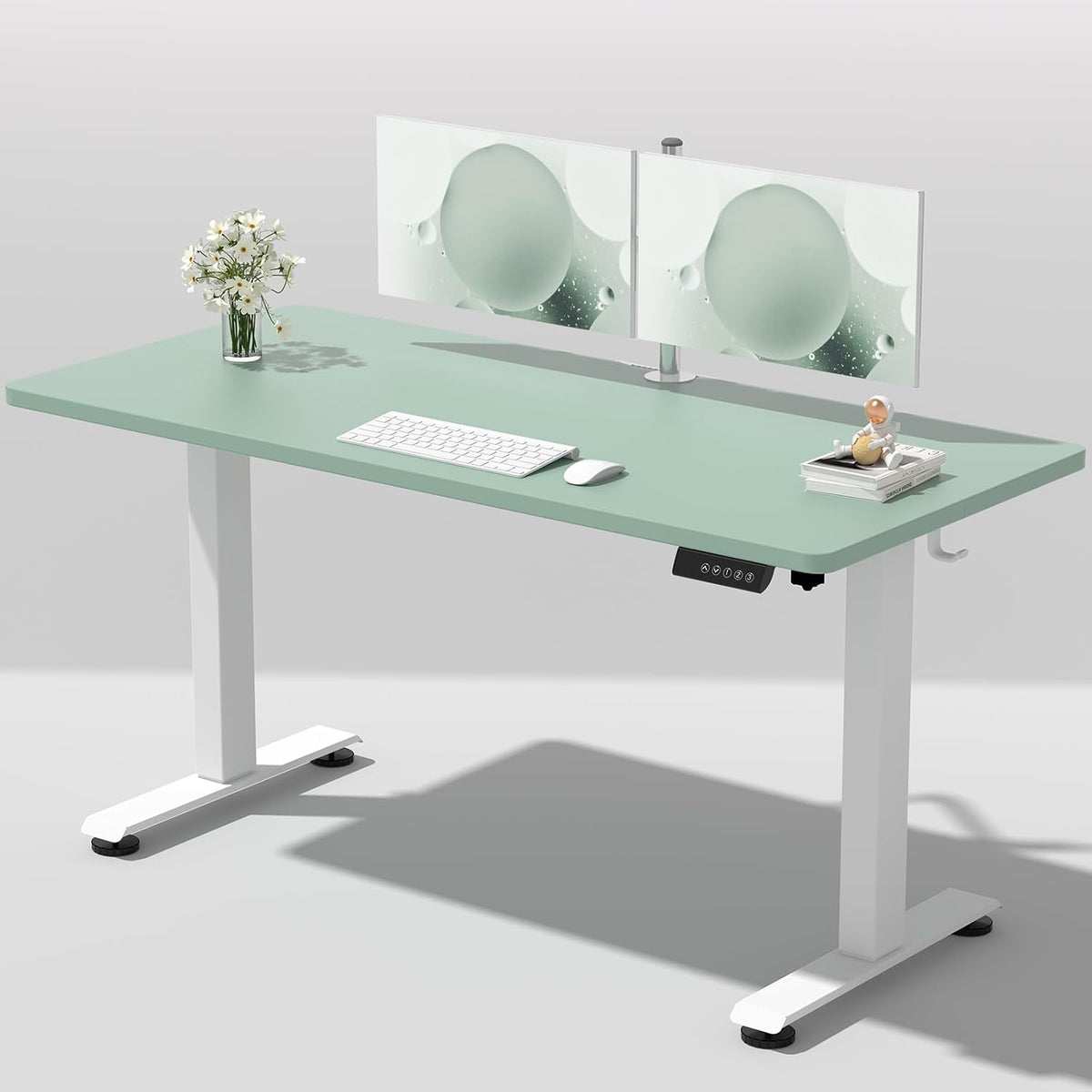 Veken 55 Inch Large Electric Standing Desk, 4 Memory Heights Adjustable