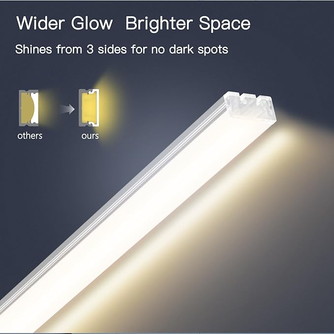 V4light Plug in Under Cabinet Lighting, 6 Pack 12 Inch Ultra-Slim LED Light Bars