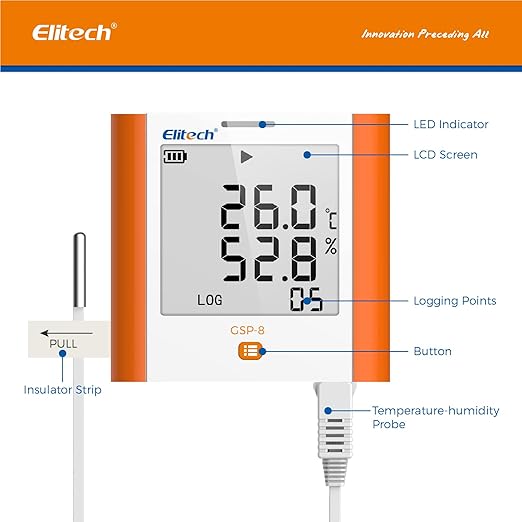 Elitech 100, 000 Points Digital Temperature Humidity Data Logger Medical