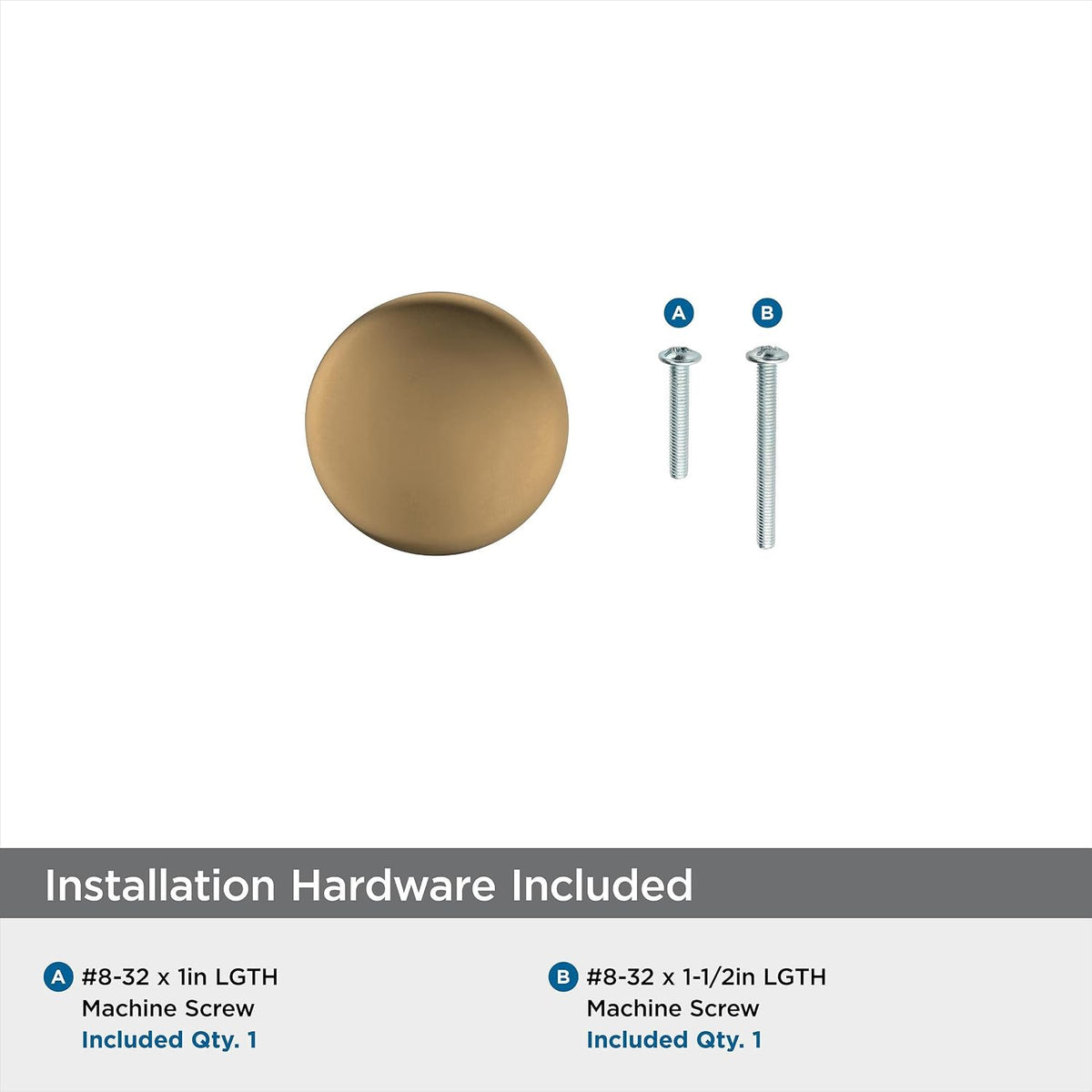 Amerock 25 Pack 1-1/4" Round Edona Champagne Bronze Cabinet Knob | Durable Zinc drawer knob and cabinet hardware, ideal for kitchen cabinets, bathroom vanities, dressers, and furniture