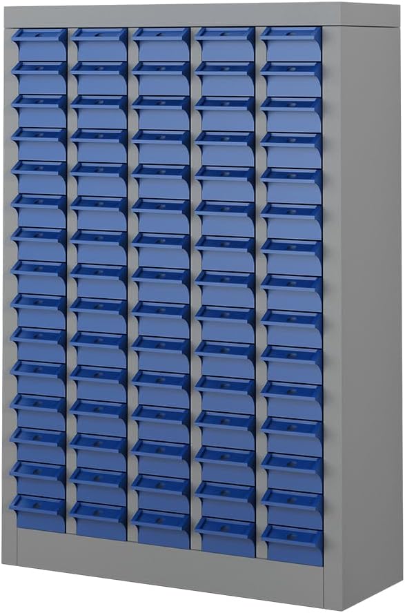 Yeeoy 75 Drawers Parts Cabinet, Nut and Bolt Storage Organizer, Grey