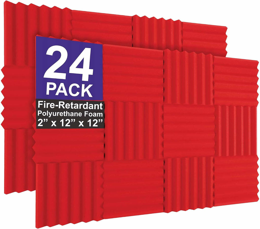 Foam Factory Inc 24 Pack Color Acoustic Foam Panel Studio Soundproofing Wedge
