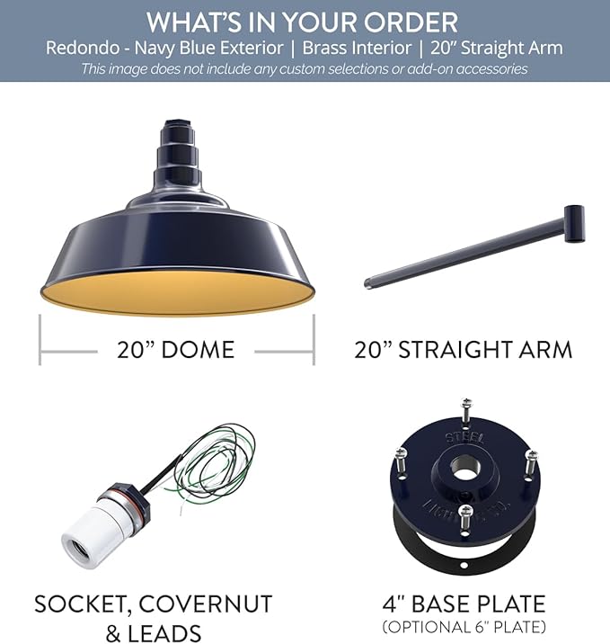 Steel Lighting Co. Large Outdoor Barn Light |Garage Light Fixture | Made in