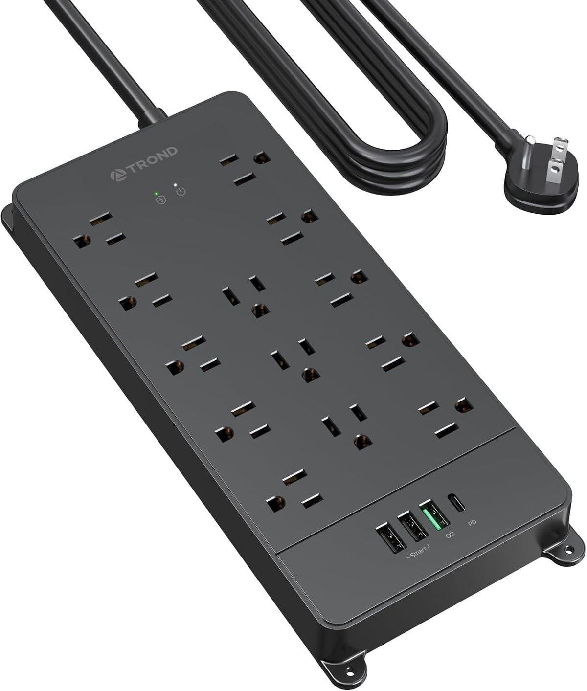 TROND Surge Protector Power Strip, 10ft Heavy Duty Extension Cord