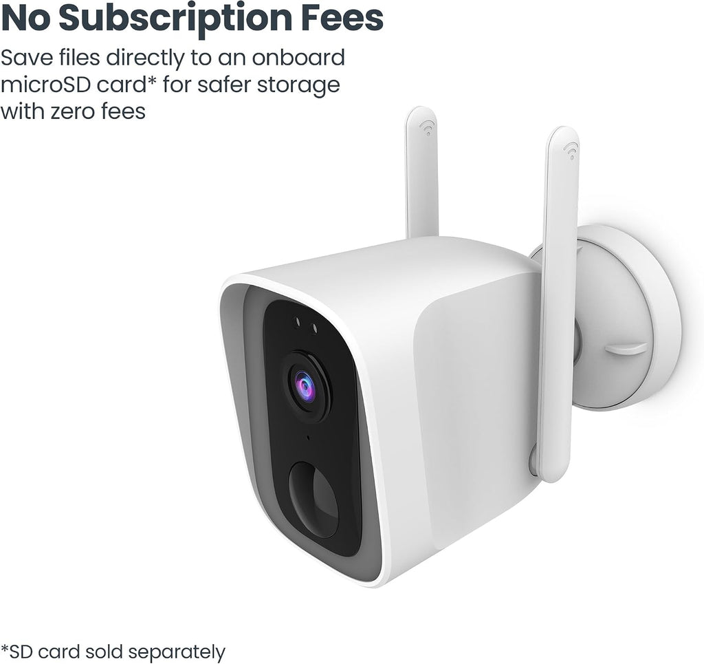 feit electric smart outdoor wireless security camera, 2k, front angle view
