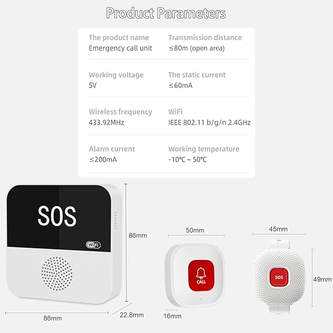 PerfeSafe Wireless Caregiver Pager Life Alert System