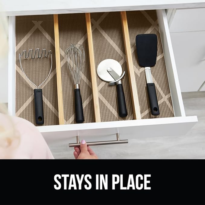 GORILLA GRIP powerGRIP Drawer Shelf and Cabinet Liner, Thick Strong Hold
