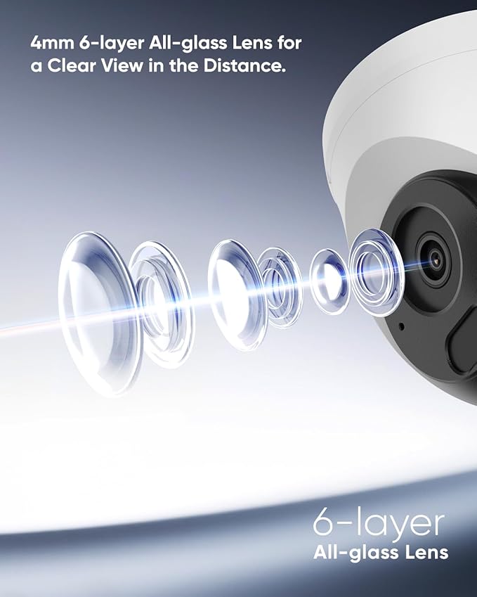 SANNCE 2K 3MP Super HD PoE IP Security Camera - 100ft Dual IR Night Vision (2 Pack)