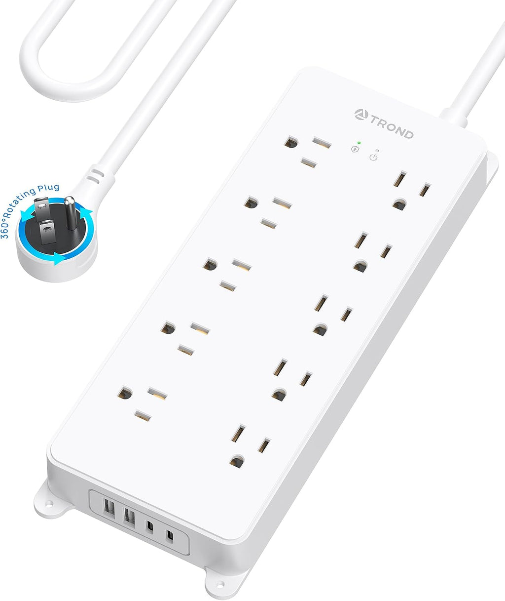 TROND 360° Rotating Plug Power Strip 10ft, Surge Protector