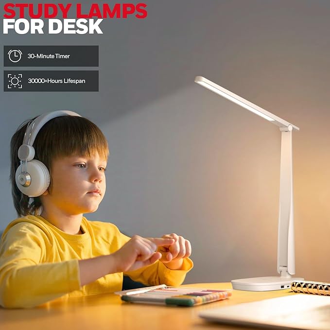 Honeywell LED Desk Lamp for Home Office, Eye-Caring Light
