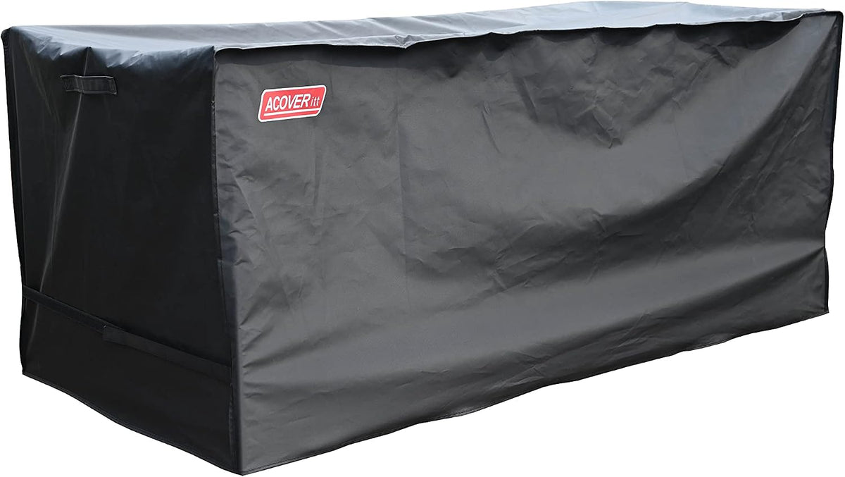 l storage box cover with straps and handles, close-up detail