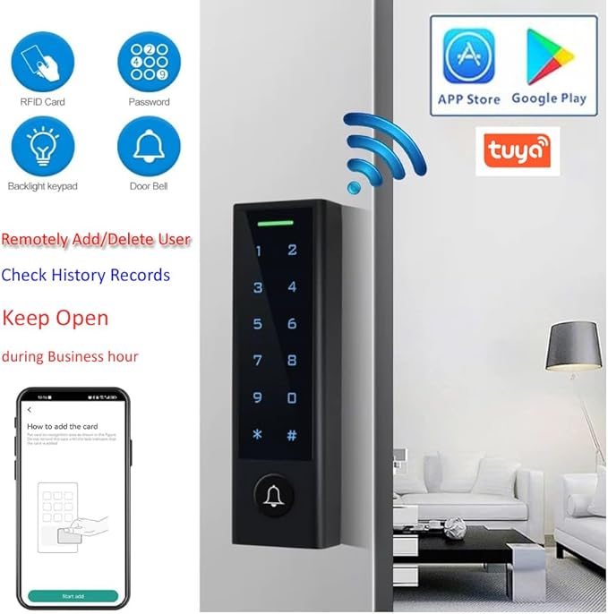 MENGQI-CONTROL WiFi Remote Manage IP66 Watreproof Access Control Keypad 600lbs