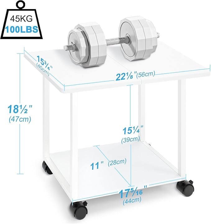 MARTY 22"x15.75" Large Under Desk Printer Stand
