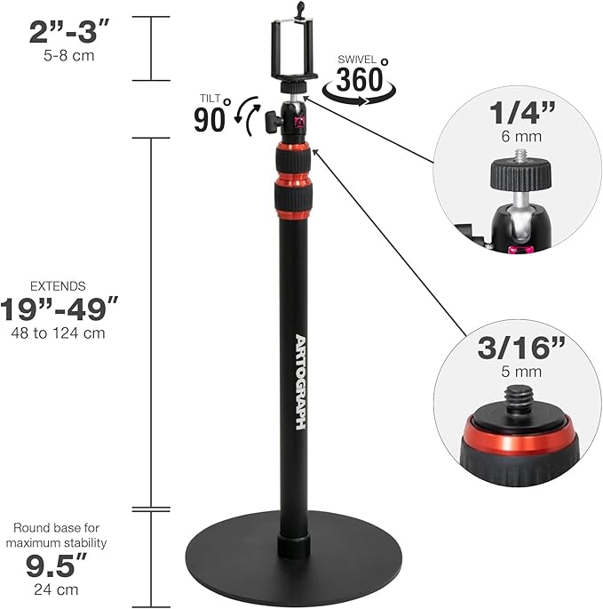 Artograph Height Adjustable Projector Stand, Art Monopod
