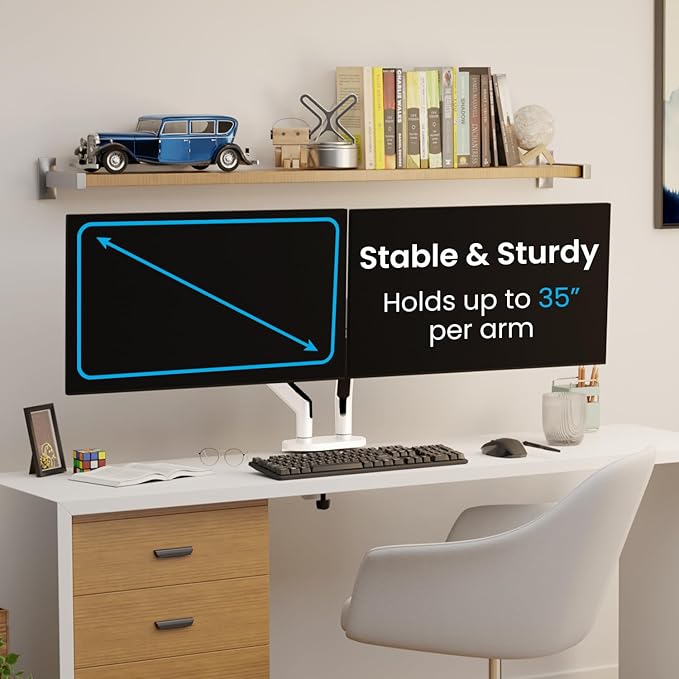 EVEO Premium Dual Monitor Mount 14"-35” Dual Monitor Arm VESA Bracket