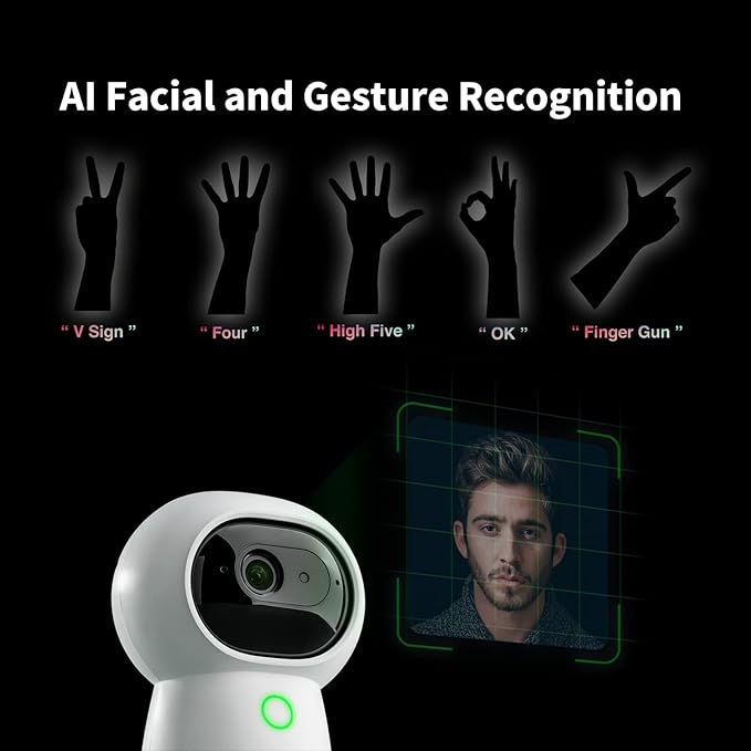 Aqara 2K Security Indoor Camera Hub G3, AI Facial and Gesture Recognition