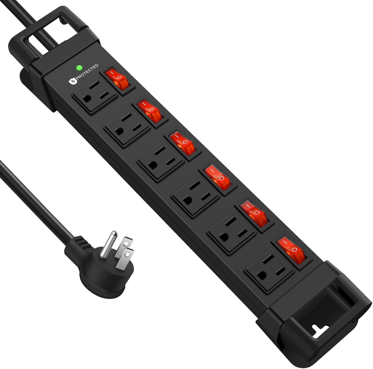 Heavy Duty Power Strip, 6 Outlets Metal Power Strip