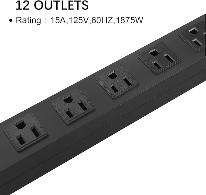 HHSOET Metal Wall Mount Power Strip, Mountable Power Outlet