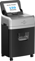 BONSEN 150-Sheet Autofeed Paper Shredder Heavy Duty, 60 Mins Micro-Cut Shredder