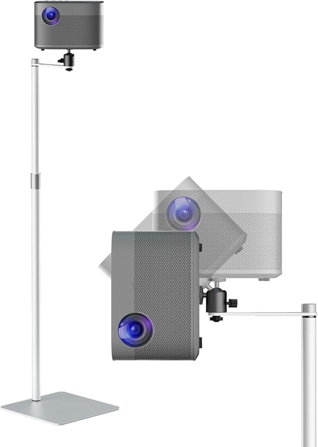 suptek Height Adjustable Projector Stand Against Wall Hidden Stand, 360°Swivel