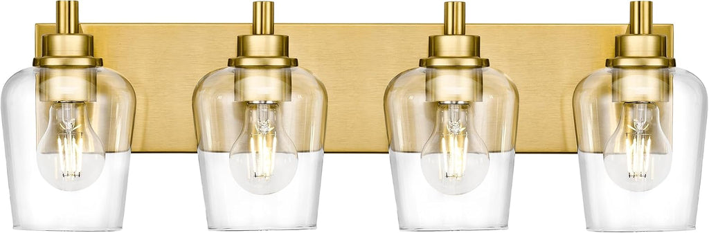 METWET Bathroom Light Fixtures, 4-Light Modern Vanity Light