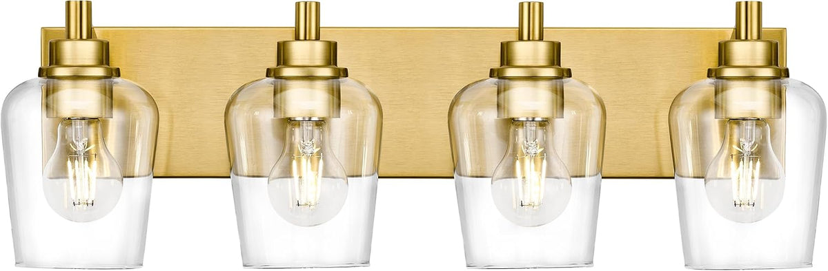 METWET Bathroom Light Fixtures, 4-Light Modern Vanity Light