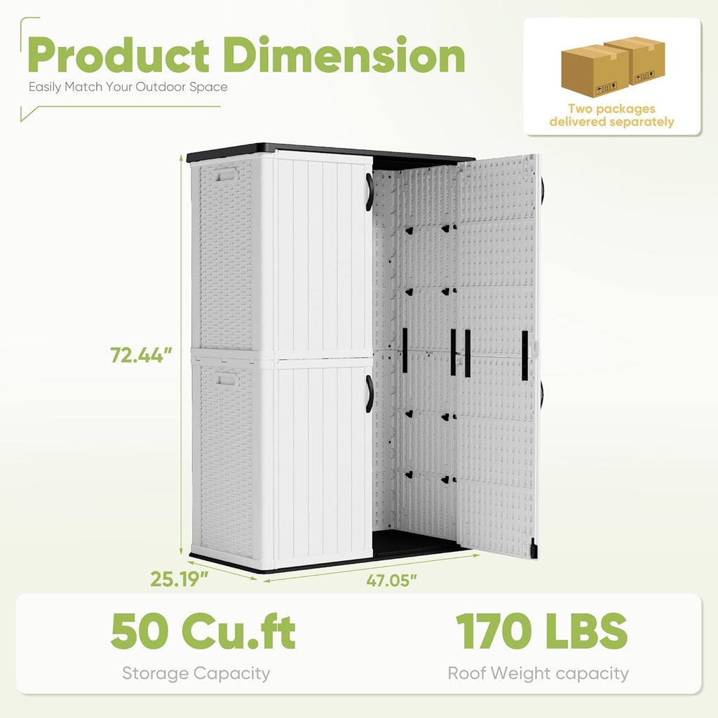 devoko 50 cu ft outdoor storage cabinet, package contents