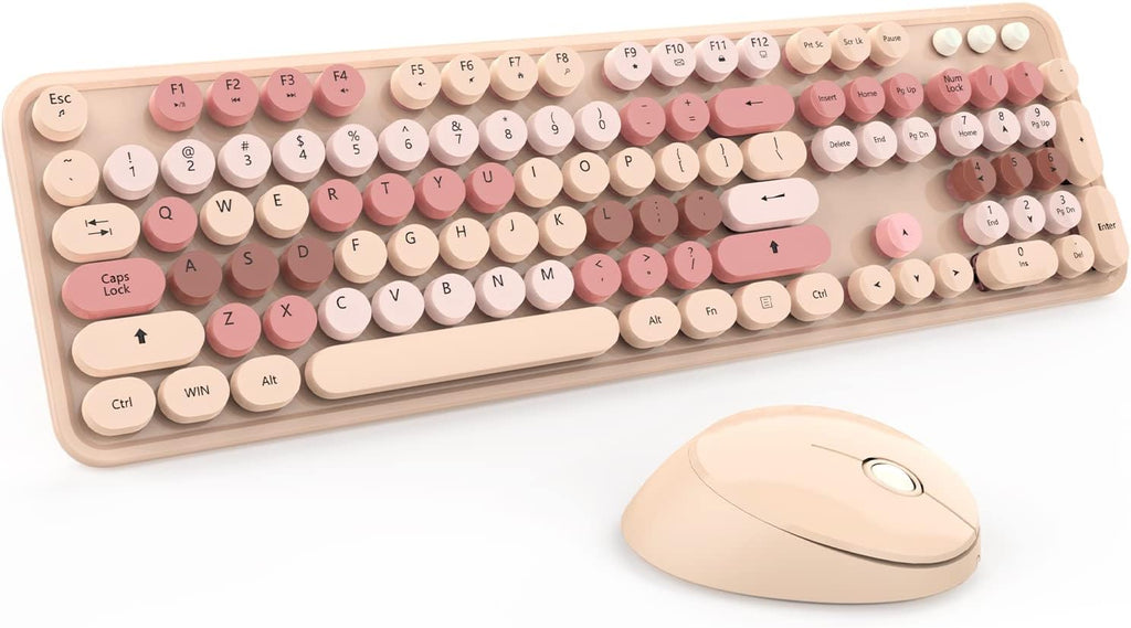 Wireless Keyboard and Mouse, KOOTOP Cute Keyboard and Mouse, 2.4G Wireless