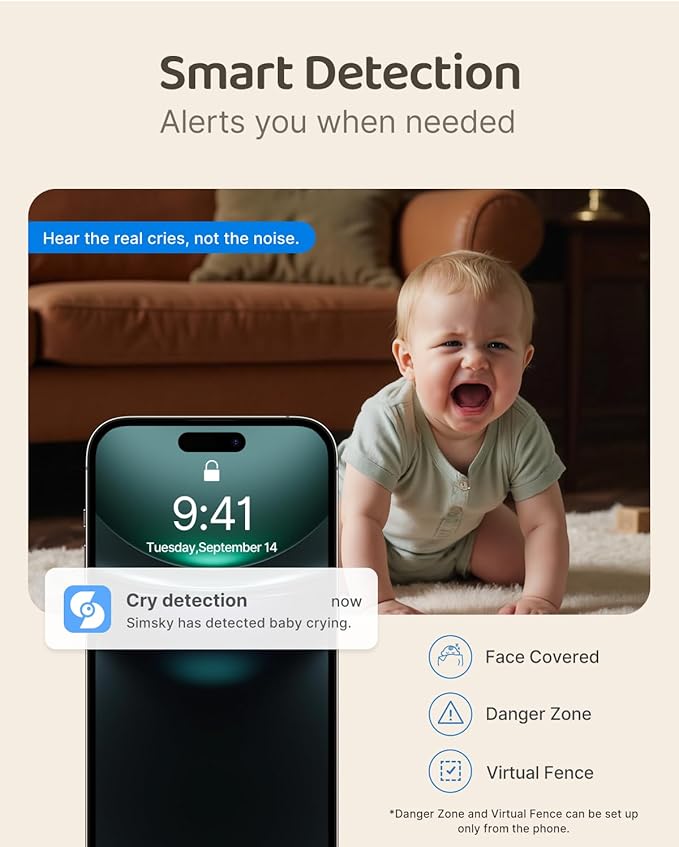Simsky Split Screen Video Baby Monitor