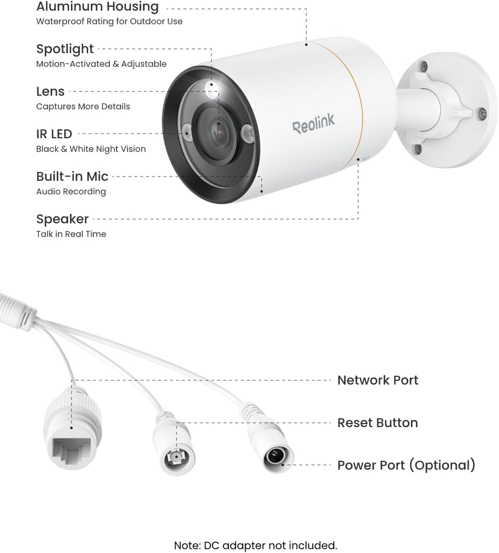 REOLINK RLC-1212A 12MP Bullet Outdoor PoE Camera for Home Security