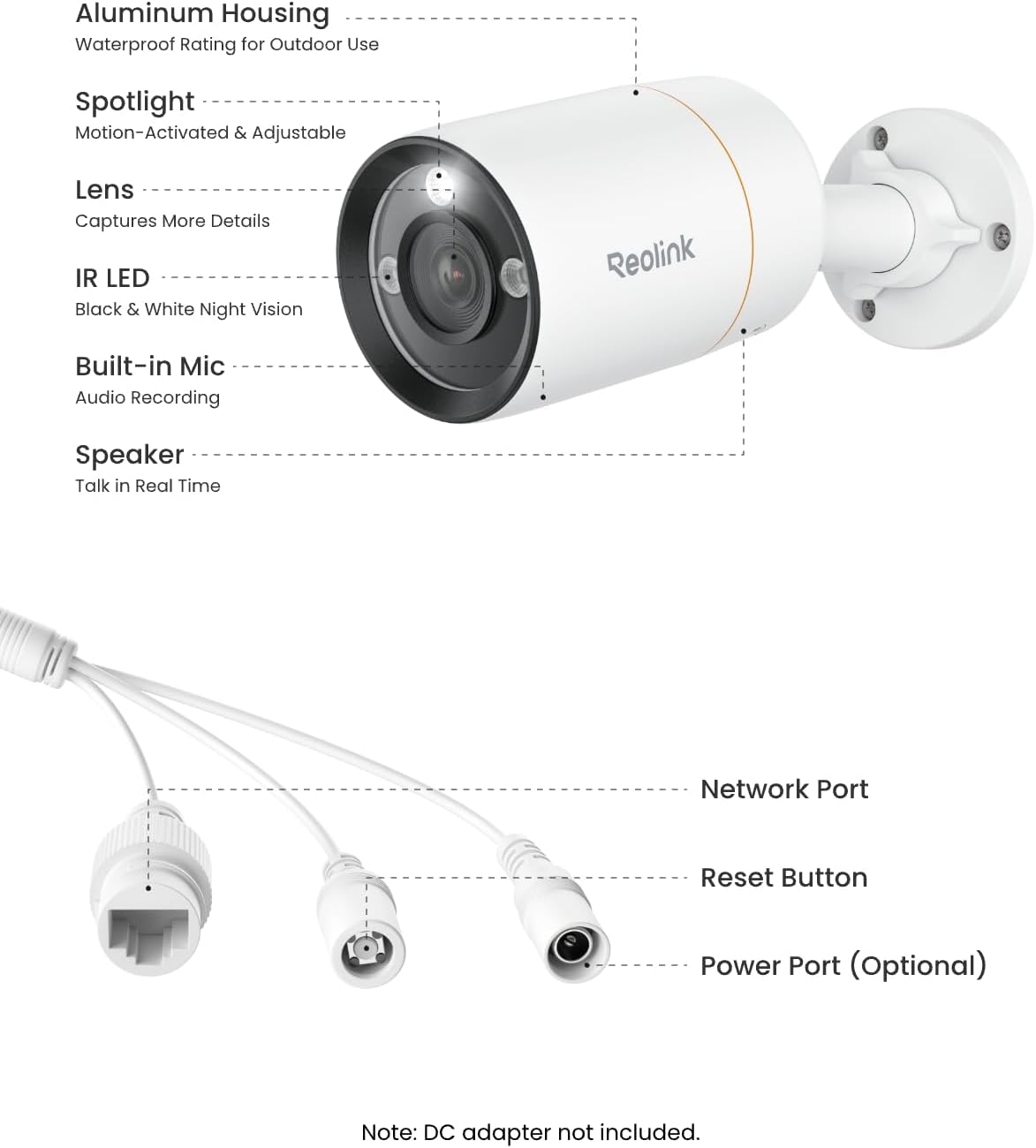 REOLINK RLC-1212A 12MP Bullet Outdoor PoE Camera for Home Security