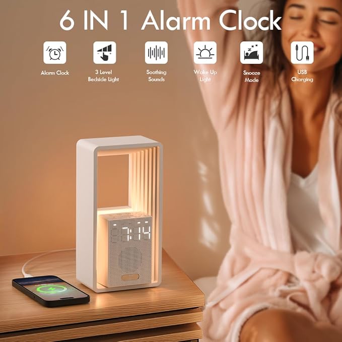 WILIT Digital Alarm Clock Sunrise, 9 Sleep Aid Sounds Wake up Light