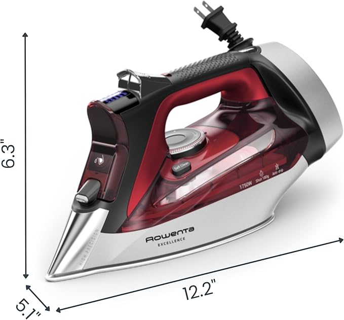 Rowenta Iron, Focus Excellence Stainless Steel Soleplate Steam Iron