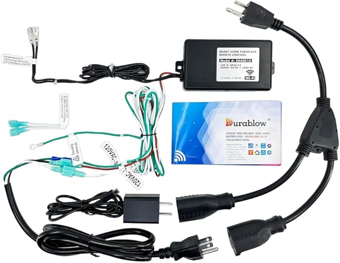Durablow SH4001D On/Off Dual WiFi Gas Fireplace Valve + Blower Remote Control