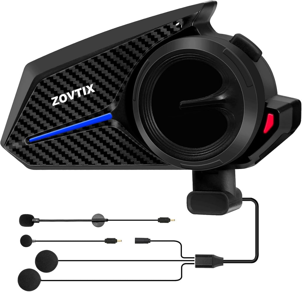 ZOVTIX Motorcycle Helmet Headset Support 8 Riders Group Intercom Communication