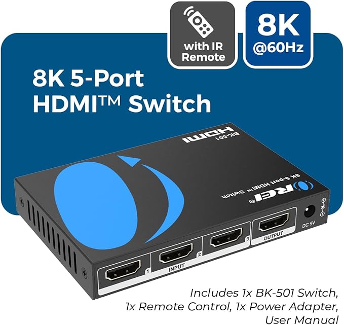 OREI 8K HDMI Switch 5 in 1 Out – HDMI Switch