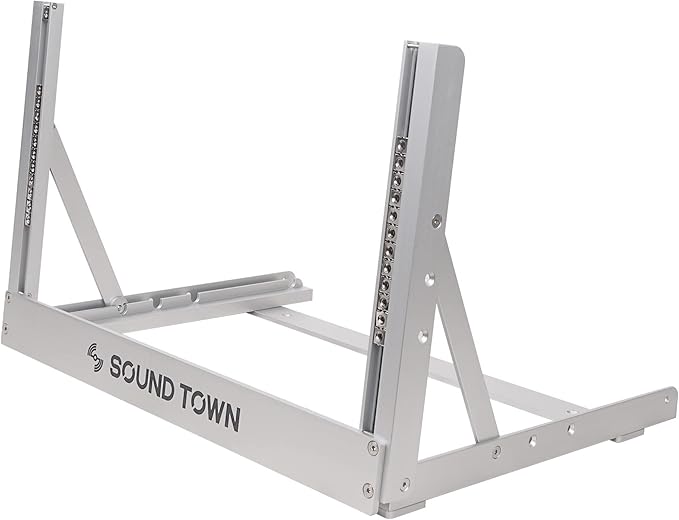Sound Town 6U Aluminum 2-Post Desktop Open-Frame Rack, Angle Adjustable