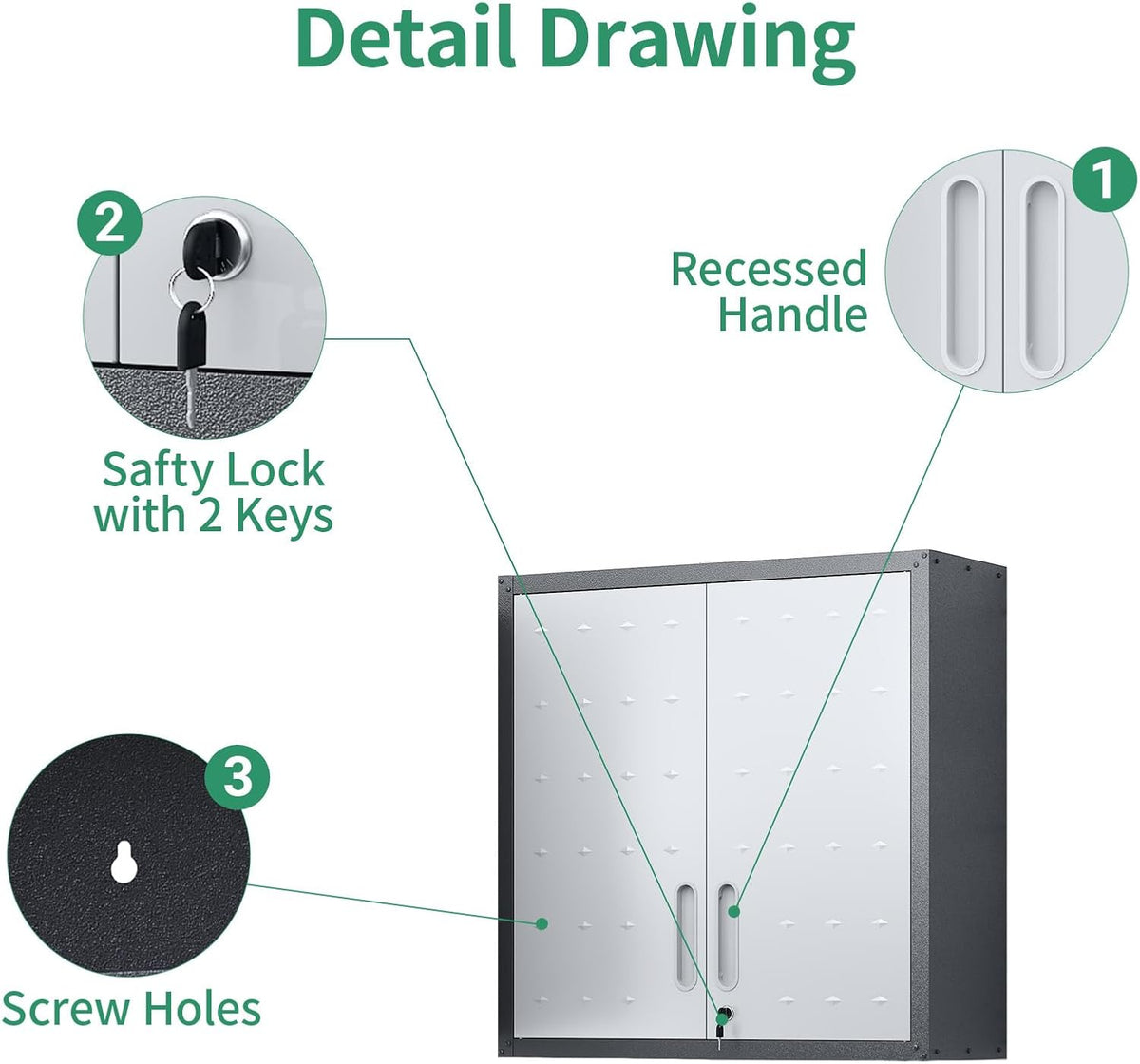 Garage Cabinet System | Heavy Duty Steel All-in-One Modular Garage Cabinet Set for Ultimate Workshop Organization | Easy Assembly Garage Storage Cabinets & Tool Bench