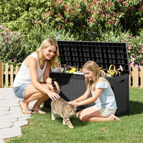 Outdoor Storage Box Waterproof, 75 Gallon Deck Box for Patio Storage