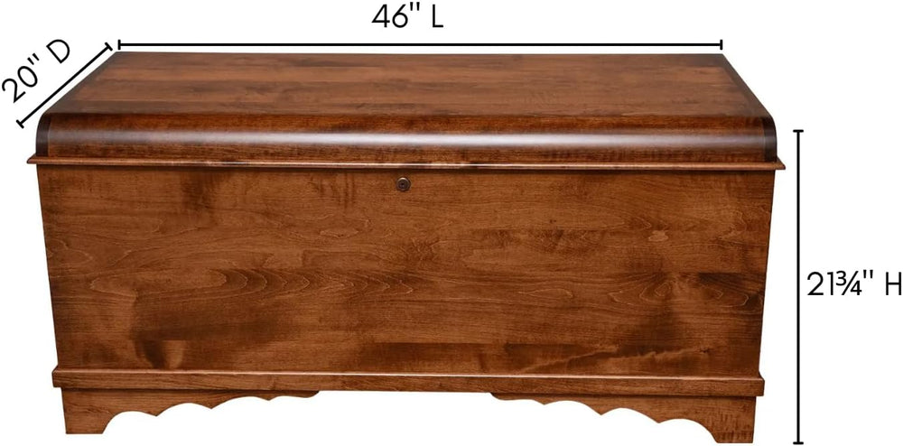 Rustic Red Door Co. Cedar Hope Chest with Waterfall Top, Amish Made Wooden St...
