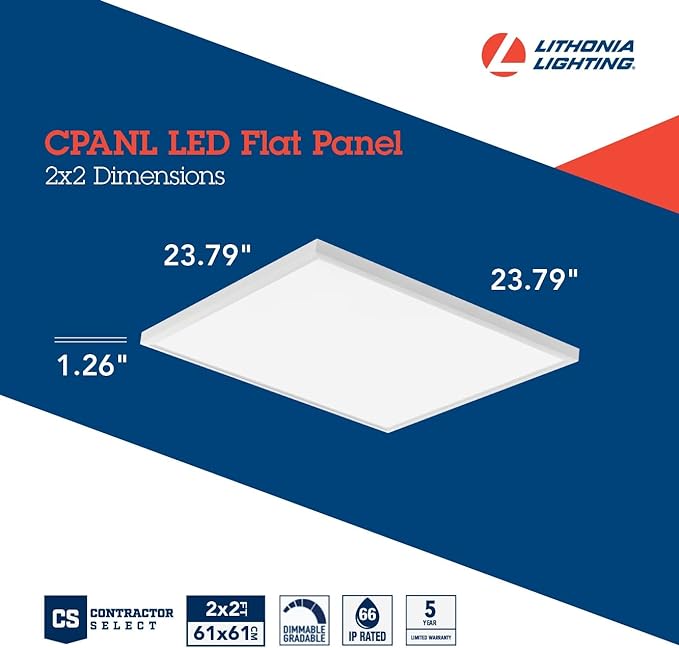 Lithonia Lighting CPANL 2x2 LED Flat Panel Light, 2 ft. by 2 ft. LED Light Panel