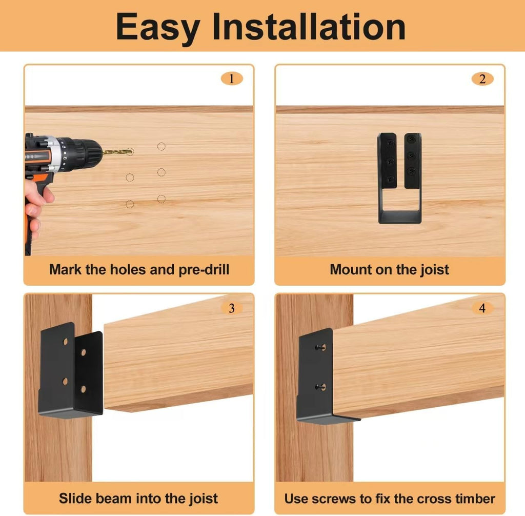2x4 joist hangers concealed flange deck framing bracket, package contents