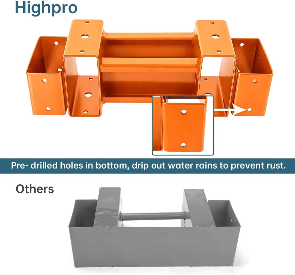 Highpro Firewood Rack Outdoor, Fire Wood Racks, Fire Log Holder Storage, Heavy Duty Steel Firewood Rack Bracket Kit for Outdoor Indoor Patio Deck Metal Log Holder with Screws (Orange)