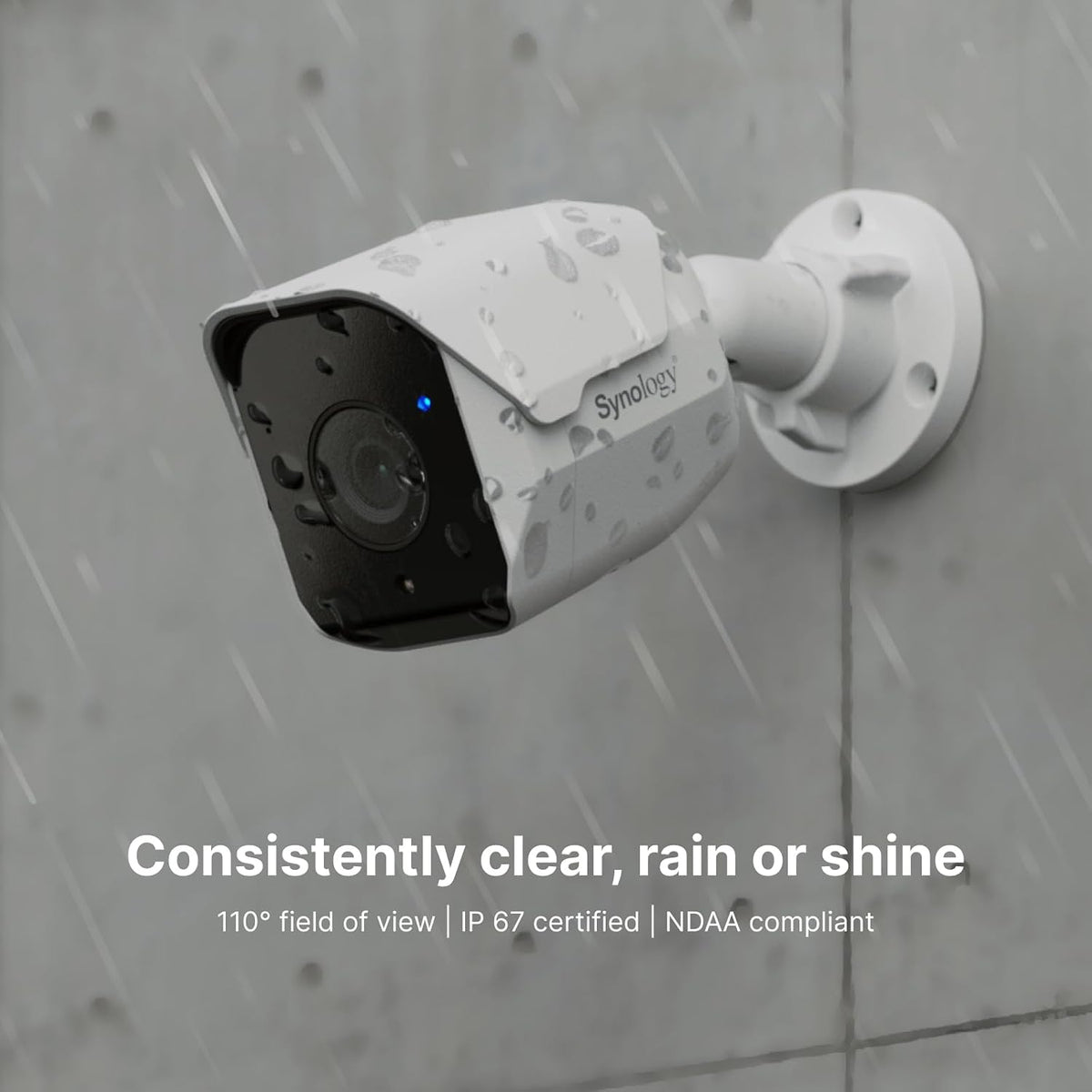 synology bc500-5mp ai bullet ip camera, night vision, close-up detail