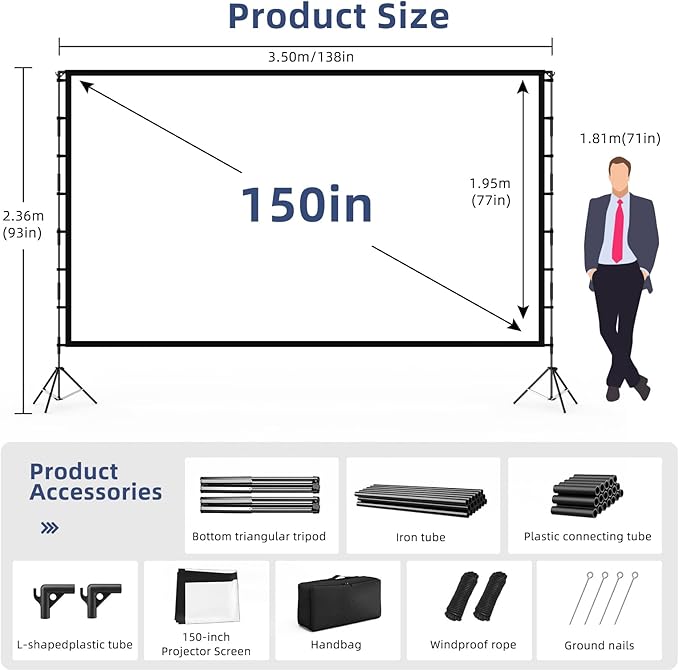 Projector Screen Outdoor, Vamvo Projector Screen