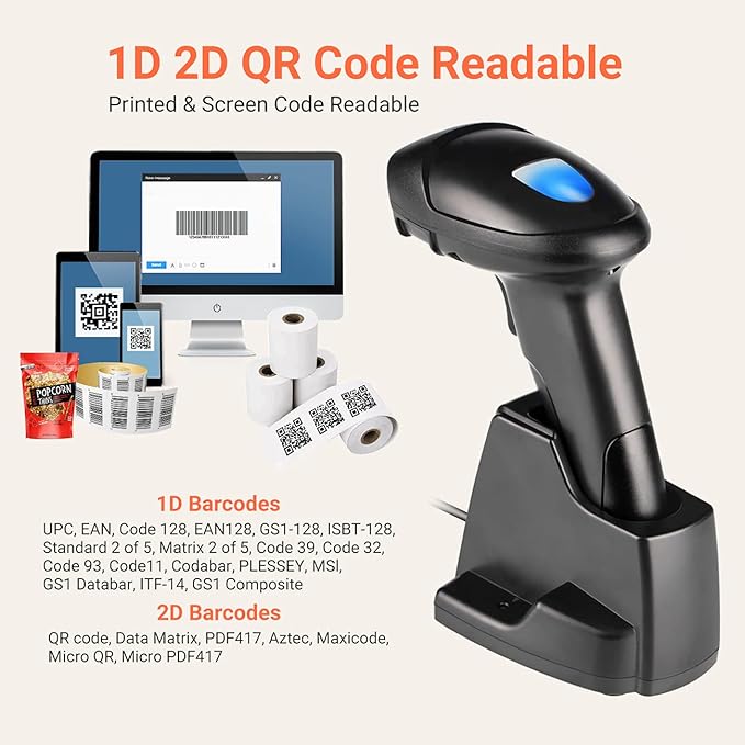 Tera Wireless 1D 2D QR Barcode Scanner