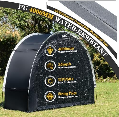 Happy Travel Bike Storage Shed Tent, Outdoor Portable Bicycle Storage Sheds